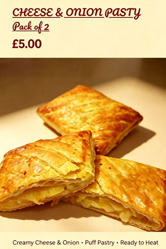 Cheese onion puff pastry - cheese,