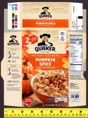 Quaker instant oatmeal - oatmeal, pumpkin