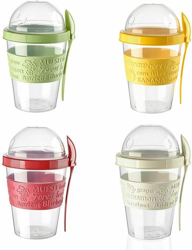 Cereal cup spoon yoghurt - &,